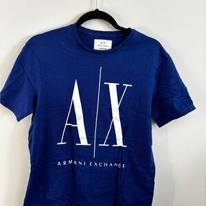 Armani Exchange Royal Blue A|X Logo Short Sleeve Tee